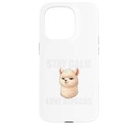 Stay Calm Love Alpacas - Funny Llama Farm Animal Case for iPhone 15 Pro