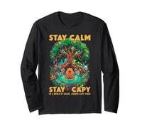Stay Capy Capybara Zen Forest Nature Meditation Long Sleeve T-Shirt