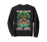 Stay Capy Capybara Zen Forest Nature Meditation Sweatshirt