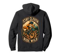 Stay Clever Ride Wild Funny Fox Mountain Bike MTB Cycling Pullover Hoodie