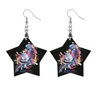 Stay Coo Watercolor Pigeon Novelty Women's Dangle Earrings Fashion Printed Wood Earring Drop Pendants Jewelry