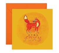 Stay Cool Birthday Card - 'Stay Foxy' - Gifts for Her, Women, Coworker, Friends, BFF - Sunglasses - Comes with Fun Stickers