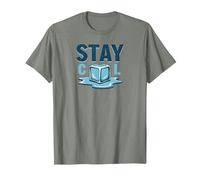 Stay Cool Melting Ice Cube Summer Refreshment T-Shirt, Men, Olive Heather, L