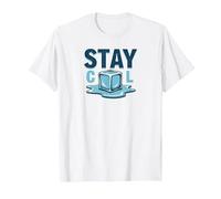 Stay Cool Melting Ice Cube Summer Refreshment T-Shirt, Men, White, L