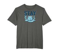 Stay Cool Melting Ice Cube Summer Refreshment T-Shirt, Men's Big and Tall, Asphalt, 3X Tall