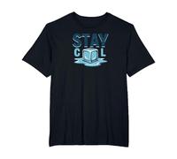 Stay Cool Melting Ice Cube Summer Refreshment T-Shirt, Men's Big and Tall, Black, 5X Tall