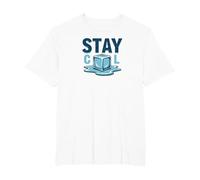 Stay Cool Melting Ice Cube Summer Refreshment T-Shirt, Men's Big and Tall, White, 5X Tall
