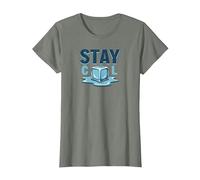 Stay Cool Melting Ice Cube Summer Refreshment T-Shirt, Women, Olive Heather, L
