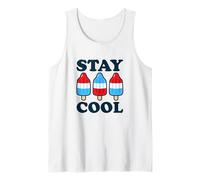 Stay Cool Rocket Pop Red White and Blue Popsicle Summer Tank Top