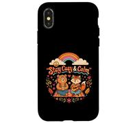 STAY COSY AND CALM CUTE HIPPIE ANIMALS Case for iPhone X/XS
