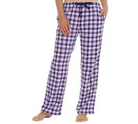 Stay Cozy All Night: Women's Brushed Cotton Ultra Soft Fleece Pyjama Pants with Pockets and Elasticated Waist(Pink Check Single Pack-Medium)