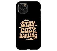 Stay Cozy Darling Retro Hygge Quote With Hearts Case for iPhone 11 Pro
