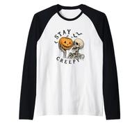 Stay Creepy - Trending - Halloween - Skeleton Raglan Baseball Tee