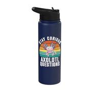 Stay Curious Axolotl Questions Fun Retro Stainless Steel Insulated Water Bottle