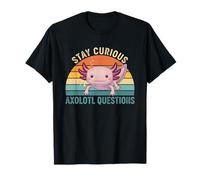 Stay Curious Axolotl Questions Retro Cute Underwater Pet T-Shirt