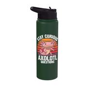 Stay Curious Axolotl Questions Stainless Steel Insulated Water Bottle
