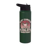 Stay Curious Axolotl Questions Stainless Steel Insulated Water Bottle
