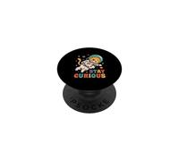 Stay Curious Cat in Space Adventure Fun Design PopSockets Adhesive PopGrip