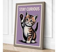 Stay Curious Modern Canvas Wall Art Print 18x12 Inch (46 x 30 cm)