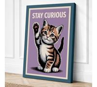 Stay Curious Modern Canvas Wall Art Print 36x24 Inch (91 x 61 cm)
