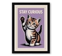 Stay Curious Modern Framed Wall Art Print A1 (84.1×59.4cm) Black, Wall Decor for Living Room, Bedroom, Office & Home, Ready to Hang, Art Gift