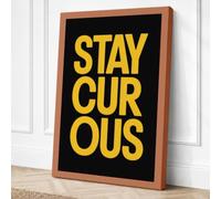 Stay Curious Typography Canvas Wall Art Print 24x16 Inch (61 x 41 cm)