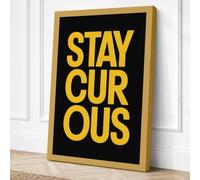 Stay Curious Typography Canvas Wall Art Print 36x24 Inch (91 x 61 cm)