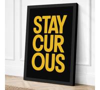 Stay Curious Typography Canvas Wall Art Print 36x24 Inch (91 x 61 cm)