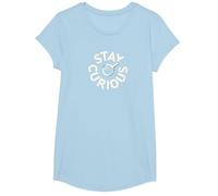 Stay Curious Vintage Typography Detective T-Shirt, Girls, Baby Blue, Large