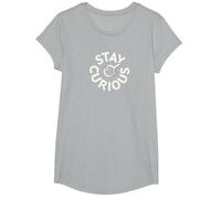 Stay Curious Vintage Typography Detective T-Shirt, Girls, Heather Grey, Large