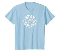Stay Curious Vintage Typography Detective T-Shirt, Kids, Baby Blue, 4 Years