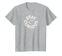 Stay Curious Vintage Typography Detective T-Shirt, Kids, Heather Grey, 2 Years