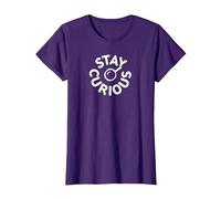 Stay Curious Vintage Typography Detective T-Shirt, Women, Purple, XL