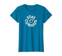 Stay Curious Vintage Typography Detective T-Shirt, Women, Sapphire, S