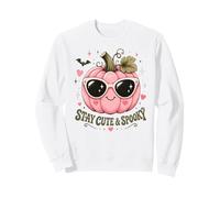 Stay Cute and Spooky Pink Pumpkin Halloween Summerween Sweatshirt