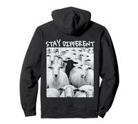 Stay Different Be Unique Sheep Graphic with a Black Sheep Pullover Hoodie
