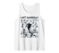 Stay Different Be Unique Sheep Graphic with a Black Sheep Tank Top