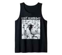 Stay Different Be Unique Sheep Graphic with a Black Sheep Tank Top