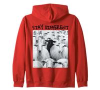 Stay Different Be Unique Sheep Graphic with a Black Sheep Zip Hoodie