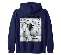 Stay Different Be Unique Sheep Graphic with a Black Sheep Zip Hoodie