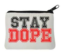 Stay Dope Black and Red Graphic Neoprene Coin Purse Pouch 10x11cm White