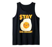 Stay Egg-cellent Cute Fried Egg Pun Kawaii Design Tank Top