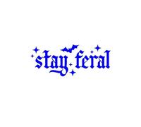 Stay Feral Car Sticker Cool Motorcycle Body Car Window Bumper Windshield Trim Vinyl Decal Accessories(Blue,20CM)