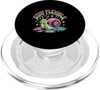 Stay Flexible Funny Snail Pun Colorful Retro Design PopSockets PopGrip for MagSafe