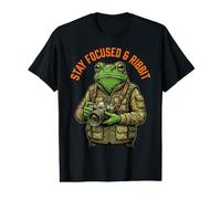 Stay Focused and Ribbit Frog Photography Hobbyist Humor Value Graphic T-Shirt