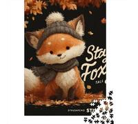 Stay Foxy Autumn Adventure Jigsaw Puzzles Puzzle for Adults Kids. 1000 Pieces Great Gifts Challenge Toy Educational Games Home Decoration for Educational Games Gifts 52x38cm/1000pcs