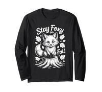 Stay Foxy This Fall Autumn Fox Leaves Long Sleeve T-Shirt