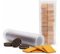 Stay Fresh Cracker Container Set of 2 - Kitchen Discovery - Round and Square Sizes for No-Crush Saltine, Cracker, and Cookie Storage - Retains Just-Opened Crispness and Flavor