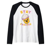 Stay Frosted Cute Cupcake Positive Quote Raglan Baseball Tee