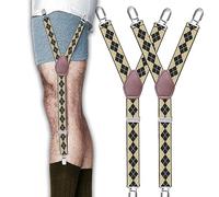 STAY GENT 2 Y-Style Shirt Stays for Men Dress Socks Suspenders Shirt Garters with Non-Slip Clamps to Keep Shirt Tucked In Shirt Tuckers Shirt Holder for Military Police Business Daily Wear,Yellow